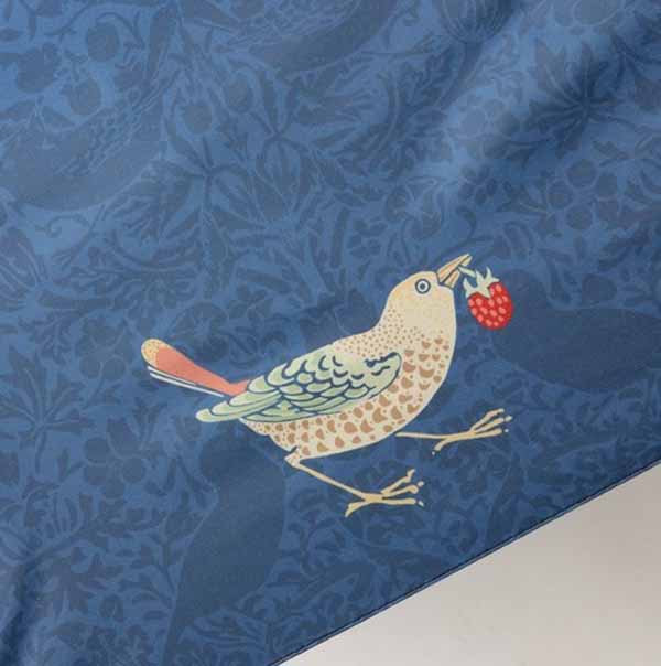 モリス 晴雨兼用自動開閉折りたたみ日傘 いちご泥棒(ネイビー)